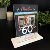 60 Birthday Gift Female Butterfly Photo Custom Personalised Gift Acrylic Plaque