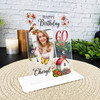 60th Birthday Gift For Female Birds Strawberries Photo Personalised Gift Plaque