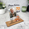 70th Birthday Gift Whisky Bottles Photo Custom Personalised Gift Acrylic Plaque