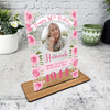 80th Birthday Gift Female Flowers Photo Custom Personalised Gift Acrylic Plaque