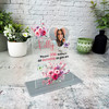 30th Birthday Gift For Female Pink Floral Heart Photo Personalised Gift Plaque