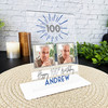 100 Birthday Gift Male Blue Star Photo Custom Personalised Gift Acrylic Plaque