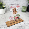 60th Birthday Gift For Female Tea Cookies Heart Photo Personalised Gift Plaque 60th Birthday Gift For Female Tea Cookies Heart Photo Personalised Gift Plaque
