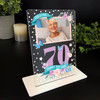 70th Birthday Gift For Female Flowers Photo Butterfly Personalised Gift Plaque