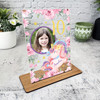 10th Birthday Gift For Girl Unicorn Pink Flower Photo Personalised Gift Plaque