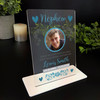 Nephew Memorial Keepsake Gift Blue Photo Rose Personalised Gift Acrylic Plaque