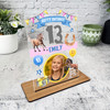 13th Birthday Gift For Teen Horse Ridding Girl Pink Photo Personalised Plaque