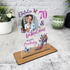 70th Birthday Gift For Female Butterflies Heel Photo Personalised Gift Plaque