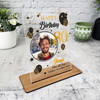 80th Birthday Gift Black Gold Balloons Photo Personalised Gift Acrylic Plaque