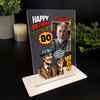 80th Birthday Gift Retro Comic Book Style Man Photo Personalised Gift Plaque
