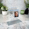 Great Grandson Him Dandelion Memorial Keepsake Gift Photo Blue Custom Plaque