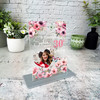 30th Birthday Gift For Her Pink Floral Heart Photo Personalised Gift Plaque