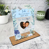 Child Loss Memorial Keepsake Gift Blue Boy Flower Heart Photo Custom Plaque