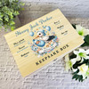 Blue Stork Floral & Balloons Boy New Baby Boy Personalised Wooden Keepsake Box