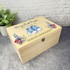 Baby Boy Blue Shoes Floral New Baby Personalised Wooden Memory Keepsake Box