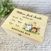 Safari Animals New Baby Personalised Storage Wooden Memory Keepsake Box