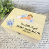 Blue Blonde Hair Baby Boy Sleep Cloud Memorial Personalised Wooden Keepsake Box