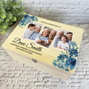 Watercolour Blue Floral Photo Memorial Personalised Wooden Memory Keepsake Box