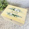 In Loving Memory White Green Leaves Memorial Personalised Wooden Keepsake Box