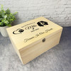 Paw Print King Charles Spaniel Pet Memorial Personalised Wooden Keepsake Box