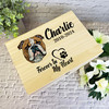 Bulldog Paw Print Heart Pet Memorial Personalised Wooden Memory Keepsake Box