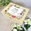 Sister Pink White Floral Memories Memorial Personalised Wooden Keepsake Box