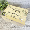 Green Leaves White Floral Dove Christening Personalised Wooden Keepsake Box