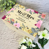 Retro Yellow Pink Floral Mr & Mrs Wedding Day Personalised Wooden Keepsake Box