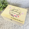 Watercolour Pink Butterfly Wreath Wedding Day Personalised Wooden Keepsake Box