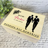 Gay Groom LBGT Couple Memories Wedding Day Personalised Wooden Keepsake Box