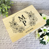 Floral Black Wedding Monogram Wedding Day Personalised Wooden Keepsake Box