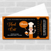 Black Background Funny Chef Meal Out Personalised Surprise Ticket Gift Voucher