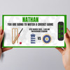 Cricket Game Elements Any Match Gift Personalised Surprise Ticket Gift Voucher