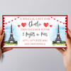 Watercolour Paris Break Red Special Personalised Surprise Ticket Gift Voucher