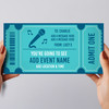 Blue Music Any Event Any Occasion Personalised Surprise Ticket Gift Voucher