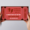 Comedy Night Out Gift For Two Red Personalised Surprise Ticket Gift Voucher