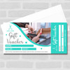 Hairdresser Female Beauty Spa Blue Any Details Perforated Business Gift Voucher