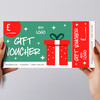 Gift Box Any Details Red Bright Generic Perforated Business Gift Voucher