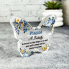 FiancÃ© Navy Watercolour Floral Memorial Gift Butterfly Keepsake Plaque Ornament