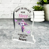 Niece Purple Floral Cross Remembrance Memorial Gift Gravestone Keepsake Plaque