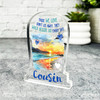 Cousin Male Blue Beach Remembrance Memorial Gift Gravestone Keepsake Plaque