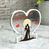 Gift For Boyfriend Kissing Couple Silhouette Romantic Heart Keepsake Plaque