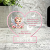 Sister Pink Little Angel Memorial Gift Heart Ornament Keepsake Plaque Ornament