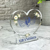 Grandson White Blue Baby Feet Wings Baby Memorial Gift Heart Keepsake Plaque