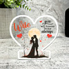 Gift For Wife Kissing Couple Silhouette Romantic Heart Ornament Keepsake Plaque