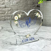 Cousin White Blue Baby Feet Wings Baby Memorial Gift Heart Keepsake Plaque