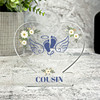 Cousin White Blue Baby Feet Wings Baby Memorial Gift Heart Keepsake Plaque