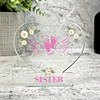 Sister White Pink Baby Feet Wings Baby Memorial Gift Heart Keepsake Plaque