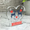 Gift For Girlfriend Deer Blue Red Romantic Christmas Heart Keepsake Plaque