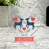 Gift For Girlfriend Deer Blue Red Romantic Christmas Heart Keepsake Plaque